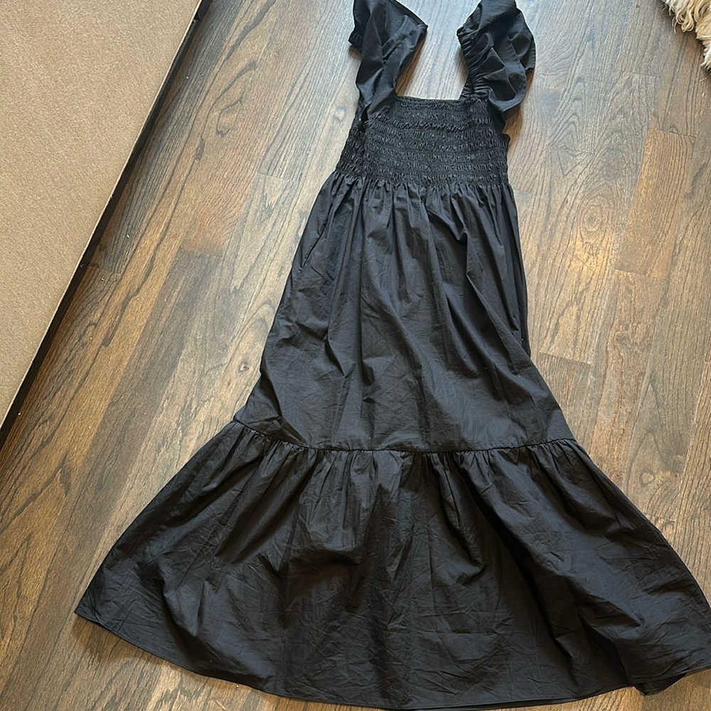 Aqua black long maxi dress, small